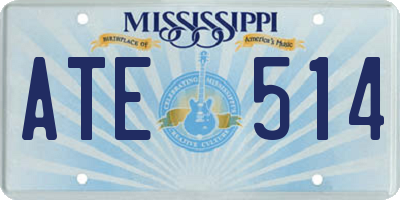 MS license plate ATE514