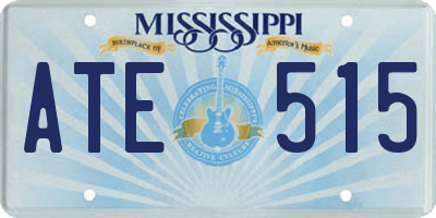 MS license plate ATE515