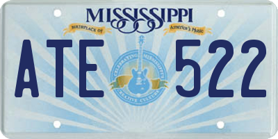 MS license plate ATE522
