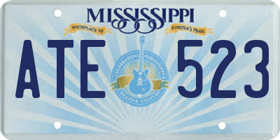 MS license plate ATE523