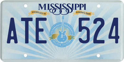 MS license plate ATE524
