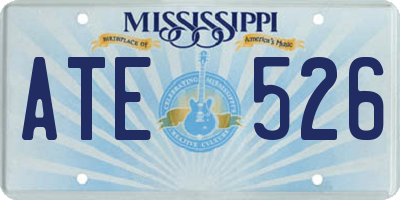 MS license plate ATE526