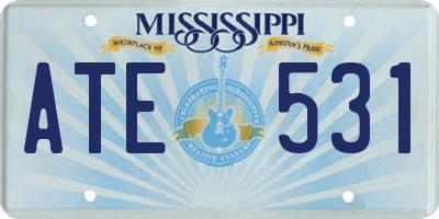 MS license plate ATE531