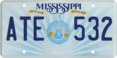 MS license plate ATE532