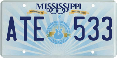 MS license plate ATE533