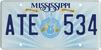 MS license plate ATE534