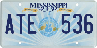 MS license plate ATE536