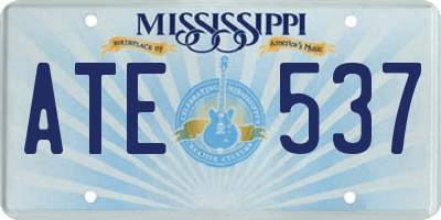 MS license plate ATE537