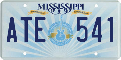 MS license plate ATE541