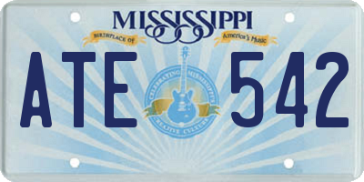 MS license plate ATE542