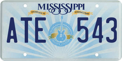 MS license plate ATE543