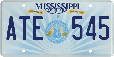 MS license plate ATE545