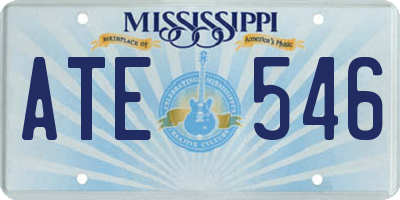 MS license plate ATE546