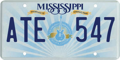 MS license plate ATE547