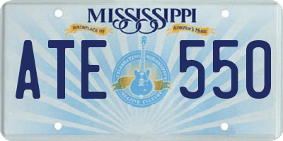 MS license plate ATE550