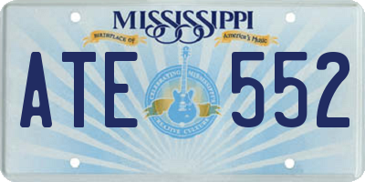 MS license plate ATE552
