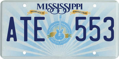 MS license plate ATE553