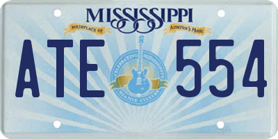 MS license plate ATE554
