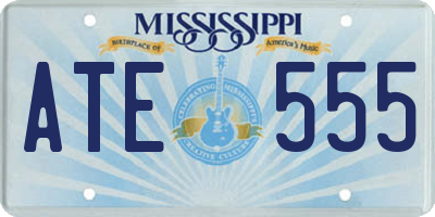 MS license plate ATE555
