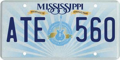 MS license plate ATE560