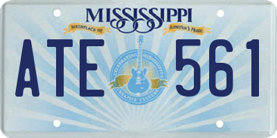 MS license plate ATE561