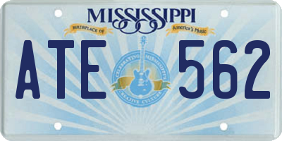 MS license plate ATE562