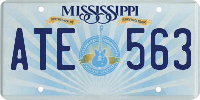 MS license plate ATE563