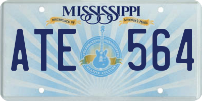 MS license plate ATE564