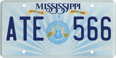 MS license plate ATE566