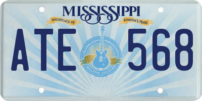 MS license plate ATE568