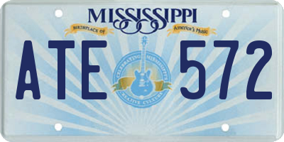 MS license plate ATE572