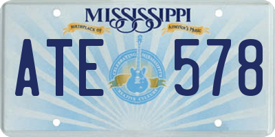 MS license plate ATE578