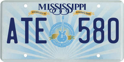 MS license plate ATE580
