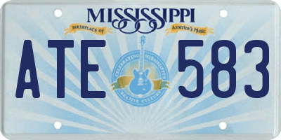 MS license plate ATE583