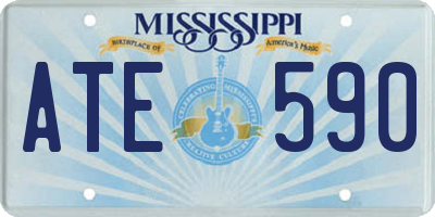 MS license plate ATE590