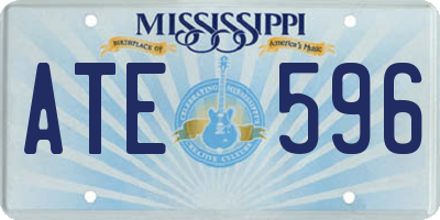 MS license plate ATE596