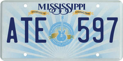 MS license plate ATE597