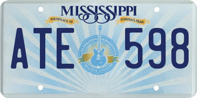 MS license plate ATE598