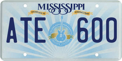 MS license plate ATE600