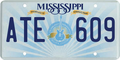 MS license plate ATE609