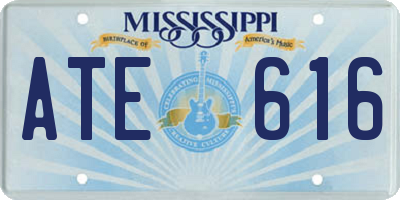 MS license plate ATE616