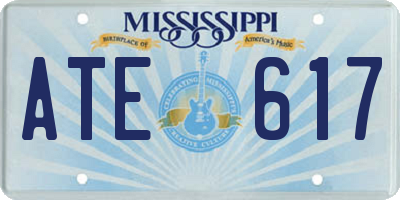 MS license plate ATE617