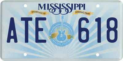 MS license plate ATE618