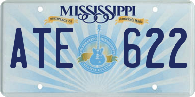 MS license plate ATE622