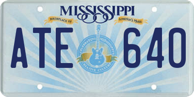 MS license plate ATE640