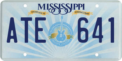MS license plate ATE641