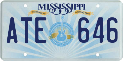 MS license plate ATE646