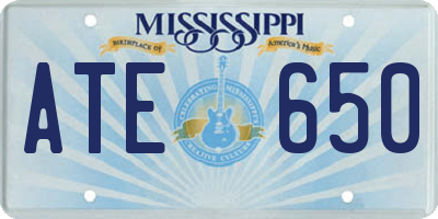 MS license plate ATE650