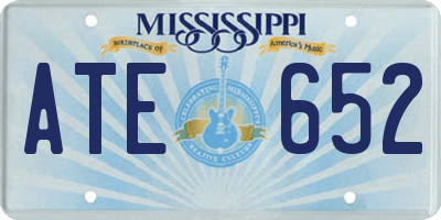 MS license plate ATE652