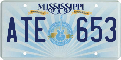 MS license plate ATE653